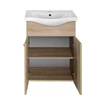 Kép 3/4 - Aqualine Keramia Fresh mosdótartó szekrény, 51x74x34cm, platina tölgy