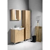 Kép 2/3 - Aqualine Keramia Fresh mosdótartó szekrény, 74,5x74x34,5cm, platina tölgy