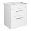 Kép 2/3 - Aqualine Poly mosdótartó szekrény, 2 fiókos, 61,5x74,6x41,9cm, fehér