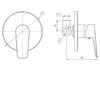 Kép 3/3 - Aqualine Lotta falba süllyesztett zuhanycsaptelep, 1-irányú, króm