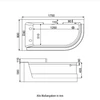 Kép 5/5 - HOME Bath CARICA Fényterápiás pezsgőfürdő jobbos - 170 x 180 cm