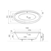 M-Acryl Oval különleges akril kád 190x95 cm