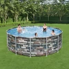 Kép 1/9 - Bestway Curacao fémvázas medence szett 427 x 122 cm, kő hatású