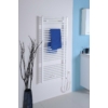 Kép 2/3 - Aqualine elektromos fürdőszobai radiátor fűtőpatronnal, egyenes, 450x960cm, 300W, fehér