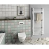 Kép 2/3 - Aqualine Fürdőszobai radiátor, íves, 600x1322mm, 722W, fehér