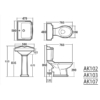 Kép 3/3 - Aqualine ANTIK monoblokkos WC, hátsó kifolyású, PP WC-ülőkével, öblítőmechanika kerámia fogantyúval,