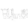 Kép 3/3 - Aqualine JUAN monoblokkos WC, hátsó kifolyású, króm duál gombos öblítőmechanika, WC-ülőke nélkül