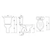 Kép 2/2 - Aqualine MIGUEL monoblokkos WC, alsó kifolyású, króm duál gombos öblítőmechanika, WC-ülőke nélkül
