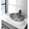 Beauty Purus gravírozott üvegmosdó, 50x15,5x36 cm, fekete
