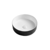 Kép 1/2 - Wellis Rose matt fekete-fehér pultra építhető porcelán mosdó