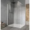 Kép 1/4 - Sapho VARIO WHITE Fix zuhanyfal, fali profillal, merőleges merevítővel, transzparent üveg, 1400mm