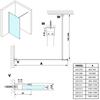 Kép 4/4 - VARIO WHITE Fix zuhanyfal, fali profillal, merőleges merevítő nélkül, transzparent üveg, 1400mm