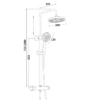Aqualine Liga teleszkópos zuhanyoszlop termosztátos csapteleppel, mag.: 710-1280 mm, bekötés:150 mm, króm