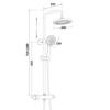 Kép 6/6 - Aqualine Liga teleszkópos zuhanyoszlop termosztátos csapteleppel, mag.: 710-1280 mm, bekötés:150 mm, króm