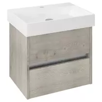 NIRONA mosdótartó szekrény, 2 fiókkal, 57x51,5x43cm, mokka tölgy