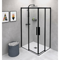 Altis Line Black szögletes zuhanykabin; 100 x 80 cm; átlátszó üveg