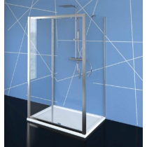Polysan Easy Line zuhanyajtó 2 oldalfallal, 2 merevítővel, 100 x70 cm, transzparent üveg