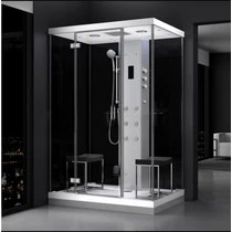 Relax 140 cm sarok gőzkabin Fekete 1400 x 1000 x 2190 mm