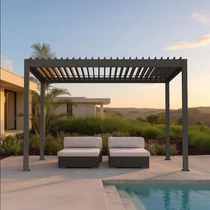 Home Garden FAYLA Elektromos aluminium pergola, 2 db szúnyoghálóval - Antracit 407 x 297 x 250 cm
