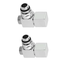 CUBE csatlakozó készlet szett, sarokszeleppel, szögletes, szálcsiszolt inox