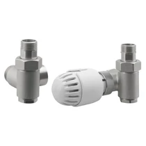 Aqualine ECO COMBI csatlakozókészlet termosztáttal, jobbos, nikkel/fehér