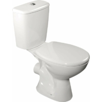 Aqualine JUAN monoblokkos WC, hátsó kifolyású, króm duál gombos öblítőmechanika, WC-ülőke nélkül