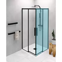 Polysan Altis Line Black zuhanyajtó, 80 cm, matt fekete, transzparent üveg