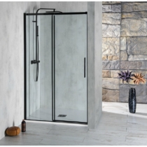 Polysan Altis Line Black zuhanyajtó, 110 cm, matt fekete, transzparent üveg