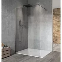 Sapho VARIO CHROME Fix zuhanyfal, fali profillal, merőleges merevítővel, transzparent üveg, 700mm