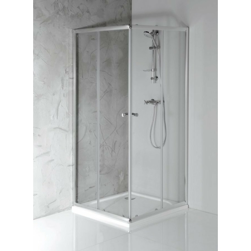 Aqualine Agga zuhanykabin, 80x80x185cm, 5mm es transzparent üveg, króm