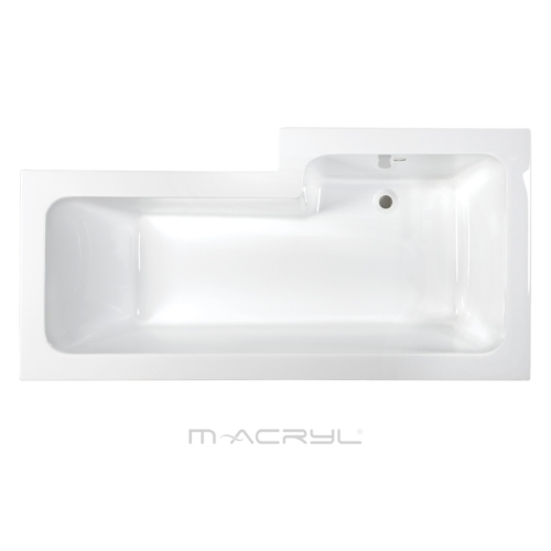 M-Acryl Linea aszimmetrikus balos akril kád 150x70/85 cm