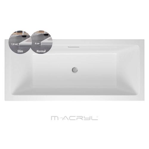 M-Acryl Sabina Pro Slim egyenes akril kád 160x75 cm