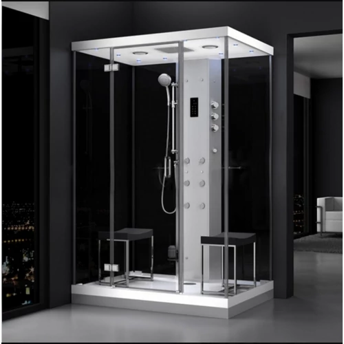 Relax 140 cm sarok gőzkabin Fekete 1400 x 1000 x 2190 mm