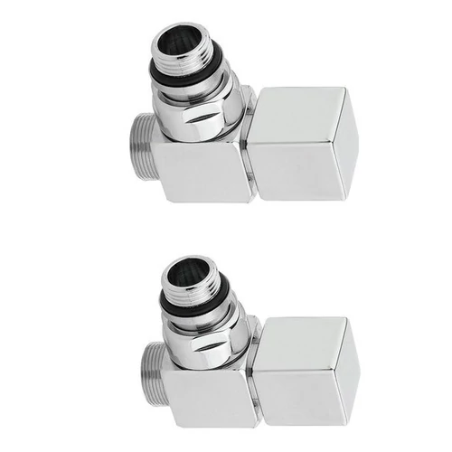 CUBE csatlakozó készlet szett, sarokszeleppel, szögletes, szálcsiszolt inox