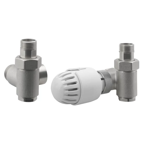 Aqualine ECO COMBI csatlakozókészlet termosztáttal, jobbos, nikkel/fehér
