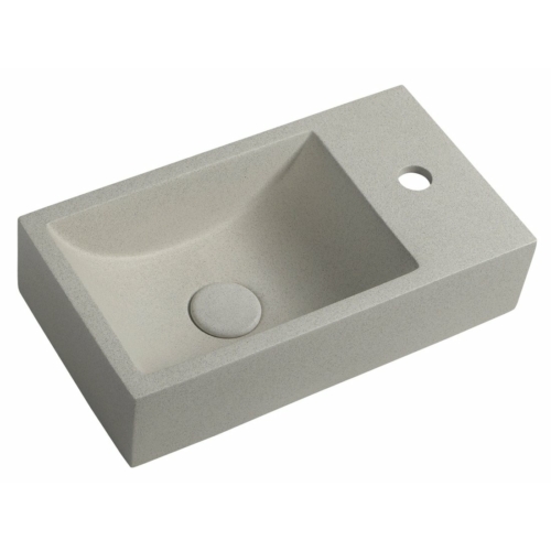 Sapho CREST SMALL beton mosdó, jobbos, 40x22cm, homokkő