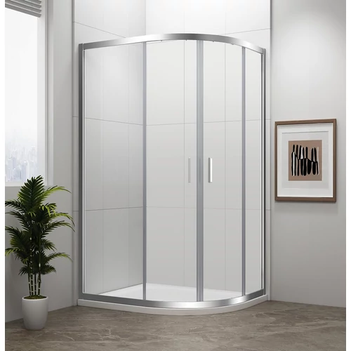 Sapho Polysan Easy Line íves zuhanykabin, 900x800mm, transzparent üveg (6mm) 190 cm magas