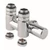 TWIN COMBI csatlakozókészlet radiátorhoz, középső bekötés, 50mm, króm