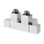 CUBE TWIN csatlakozókészlet radiátorhoz, középső bekötés, 50mm, króm