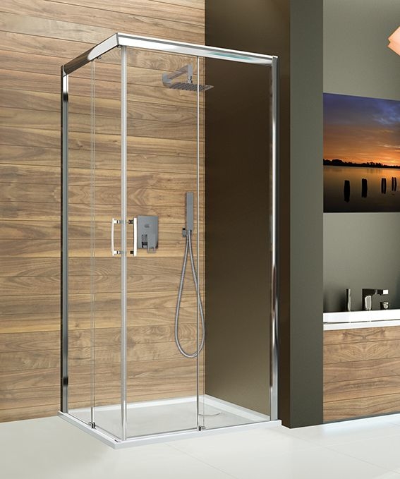 Sanplast KNL/FREEZONE-90x100-S sbGY Balos szögletes zuhanykabin, tolós, sarokbelépős (5mm) 190cm magas