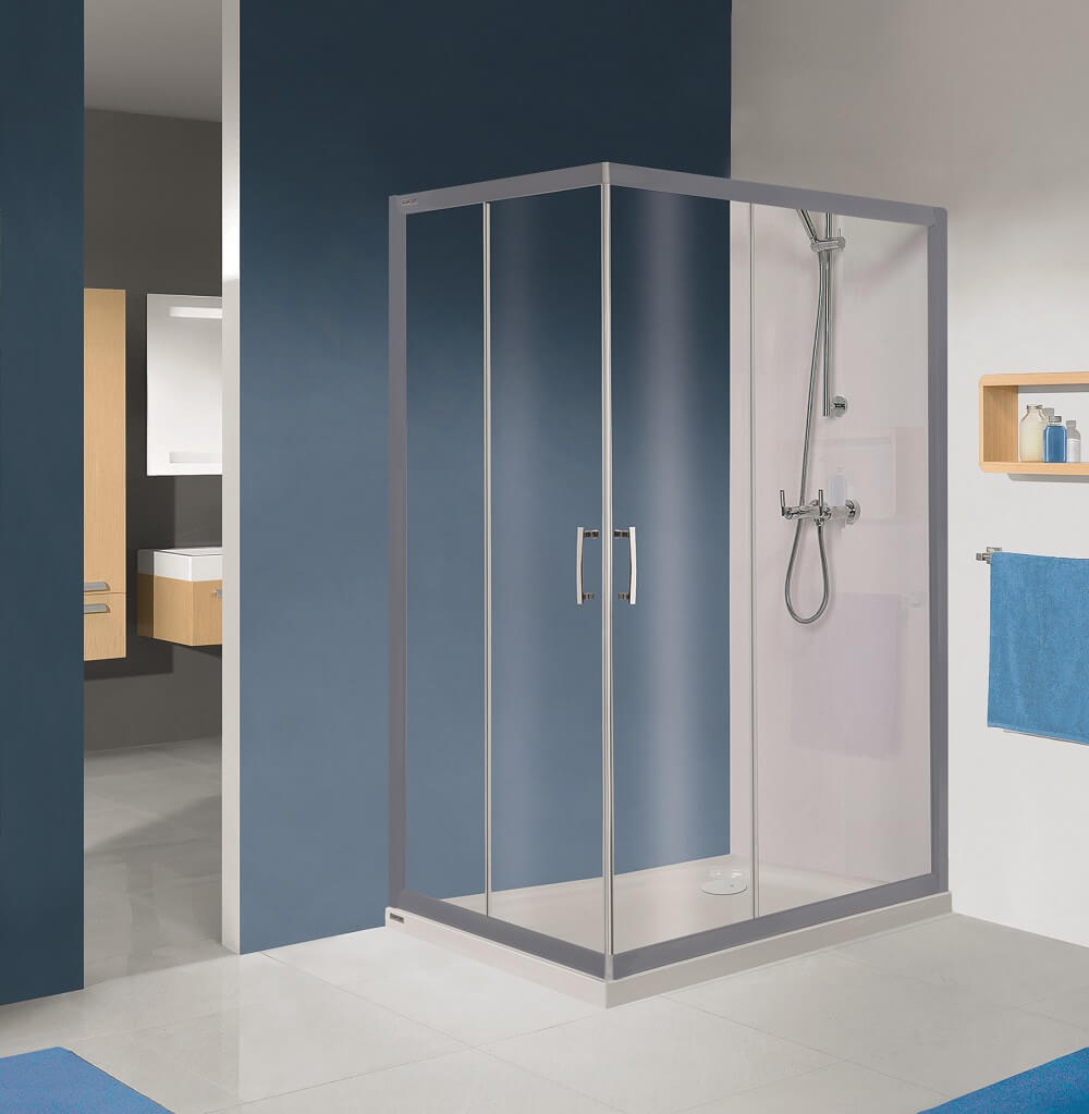 Sanplast KN/TX5b-80x100-S sbW0 szögletes zuhanykabin, tolós, sarokbelépős (5mm) 190cm magas