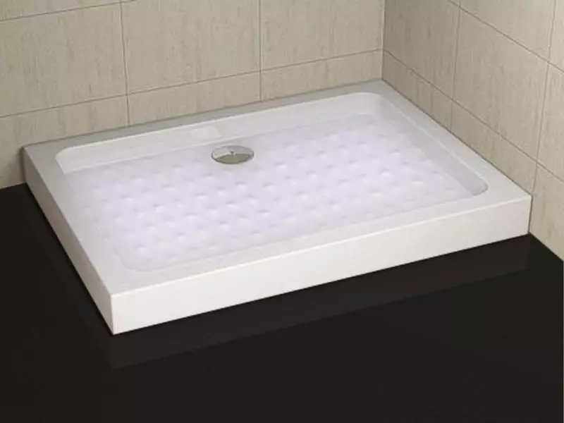 Sanotechnik Aszimmetrikus zuhanytálca fix előlappal, lábbal, szifonnal