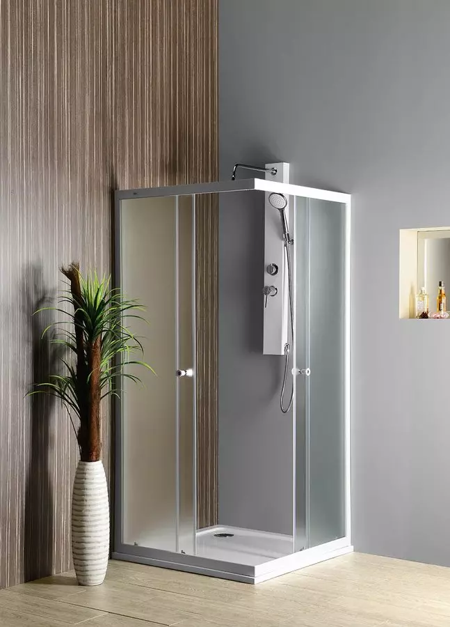 Aqualine Alain szögletes zuhanykabin, 90x90cm, BRICK üveg (4mm) 185cm magas