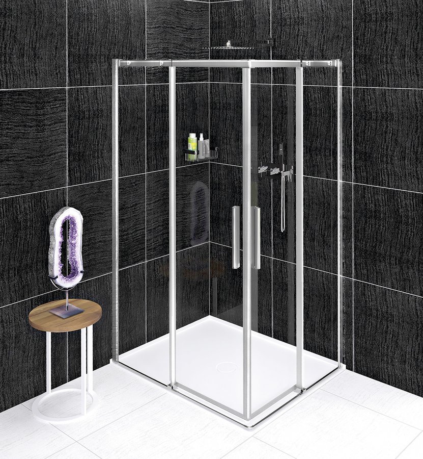 Altis Line szögletes zuhanykabin; 100 x 80 cm; átlátszó üveg