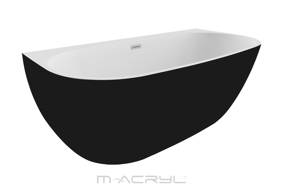 M-Acryl Avalon különleges akril kád matt fekete előlappal 170x80 cm