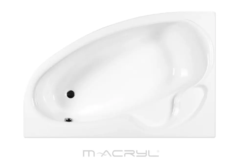 M-Acryl Daria aszimmetrikus balos akril kád 150x100 cm