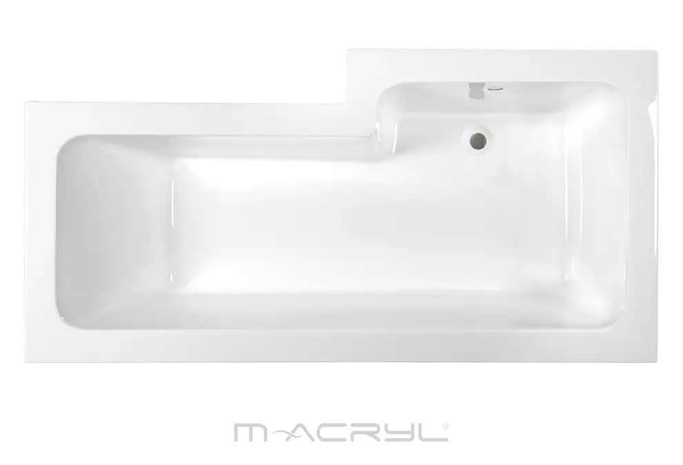 M-Acryl Linea aszimmetrikus jobbos akril kád 170x70/85 cm