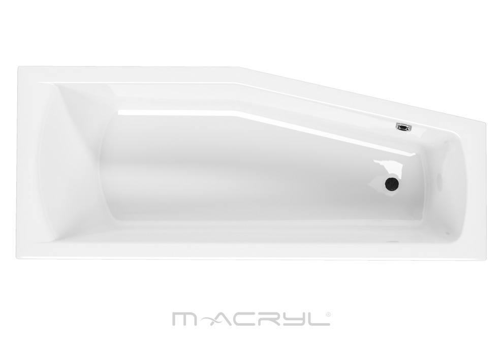 M-Acryl Praktika aszimmetrikus jobbos akril kád 160x70 cm