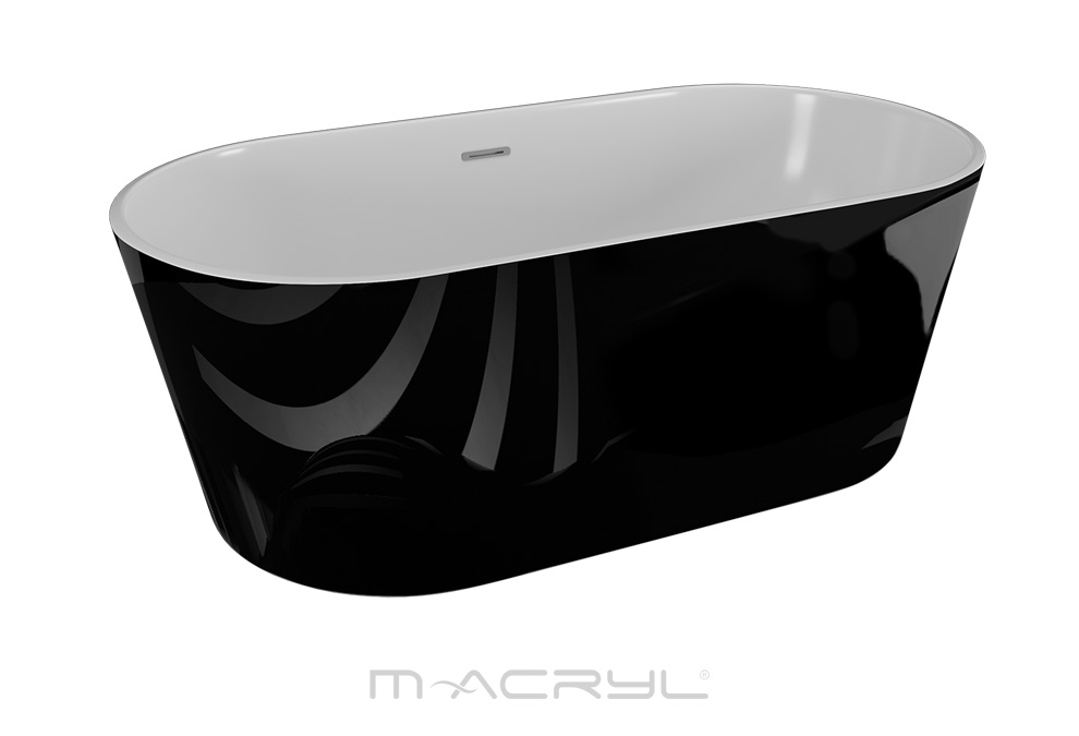 M-Acryl Victory szabadon álló akril kád fekete előlappal 160x80 cm