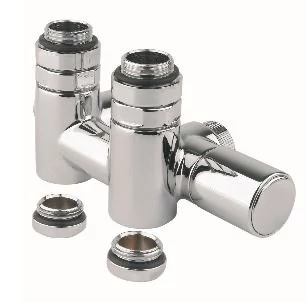 TWIN COMBI csatlakozókészlet radiátorhoz, középső bekötés, 50mm, króm